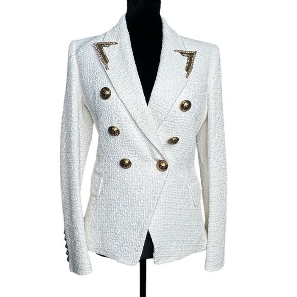 NWT Balmain Tweed & Gold Jacket - Picture 5 of 16